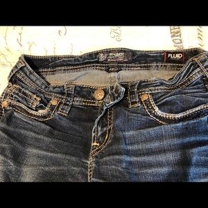 Silver aiko mid slim boot size W30/L33